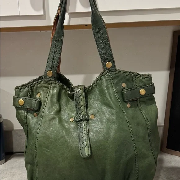 Lucky Brand Green Italian Leather Hobo! GUC!! - Picture 2 of 14